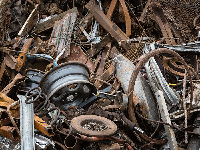 Scrap metal pile