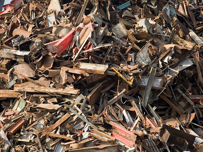 Scrap metal pile