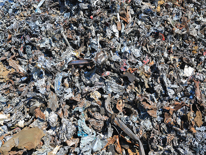 Scrap metal pile